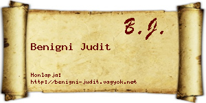 Benigni Judit névjegykártya